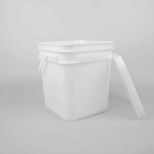 China 5 Liter Polypropylene White Square Plastic Buckets For Detergent wholesale