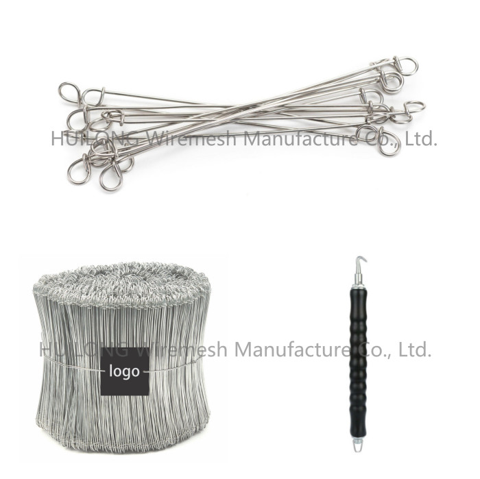 HUILONG 150mm Double Loop Rebar Tie Wire Galvanized 1000 Pcs / Bundles