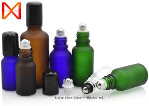 China Matte Essential Oil Glass Bottle Frosted Black Colorful Design With OEM Service wholesale