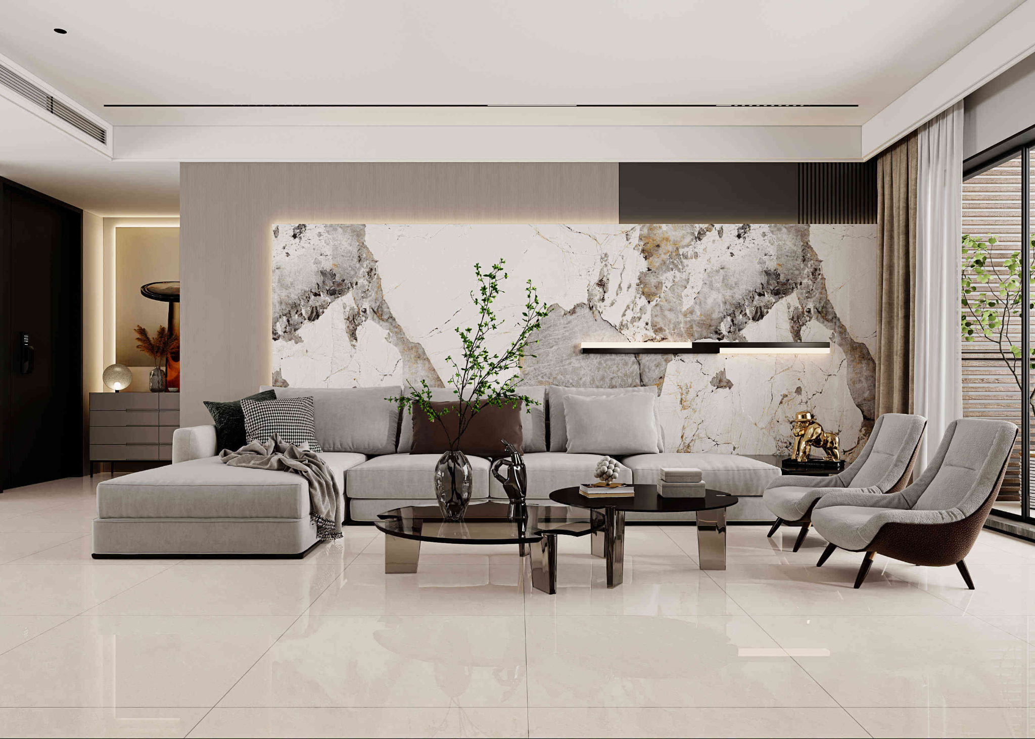 800x800mm Beige Polished Glazed Porcelain Tiles AAA Grade