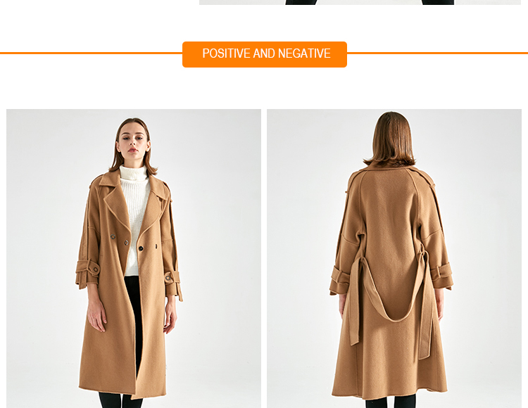 Slim Fit Women's Casual Winter Coats , Camel Wool Jacket For Ladies