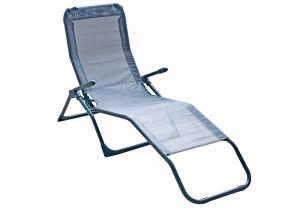 China Steel Tube Foldable Sun Lounger , Outdoor Beach Lounge Chairs wholesale