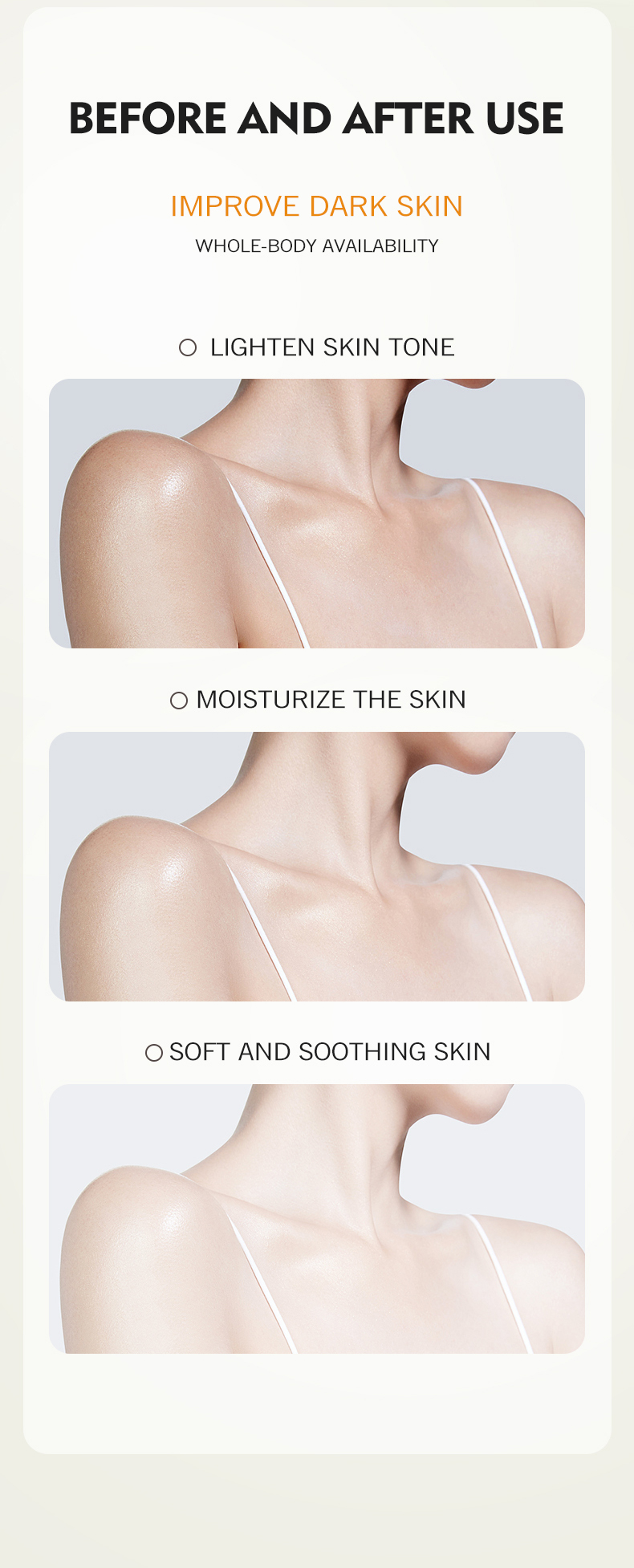 Skin Care Factory / Manufaturer Whitening Body Lotion Lightening Hydrating AHA Vitamin C Body Lotion Niacinamide Body Lotion