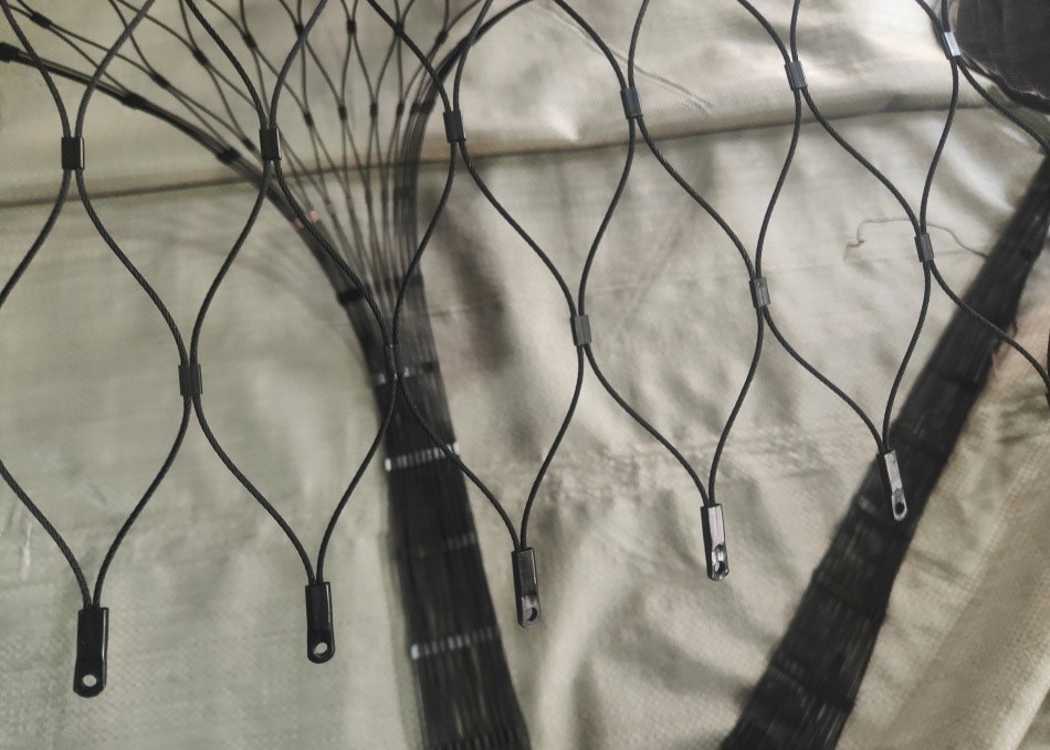 Black Oxidized Stainless Steel Rope Net 2mm Stainless Steel Cable Mesh
