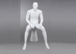 Fiberglass FRP Seated Lifelike Male Mannequin , Store Supply Mannequin Full Body