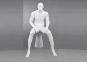 China Fiberglass FRP Seated Lifelike Male Mannequin , Store Supply Mannequin Full Body wholesale