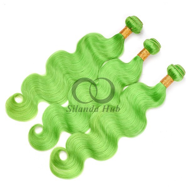 Green Body Wave Remy Human Hair Bundles Sew In Weave Bundles Brazilian Bundle Deals
