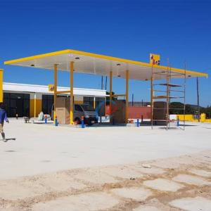 China Energy Efficient Steel Structure Gas Station , Industrial Metal Canopy Shed wholesale