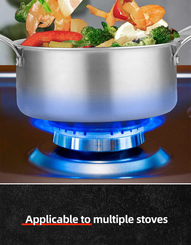 Custom Induction 18/8 Stainless Steel Cooking Pot Honeycomb Non Stick Cooking Soup Pot With Glass Lid