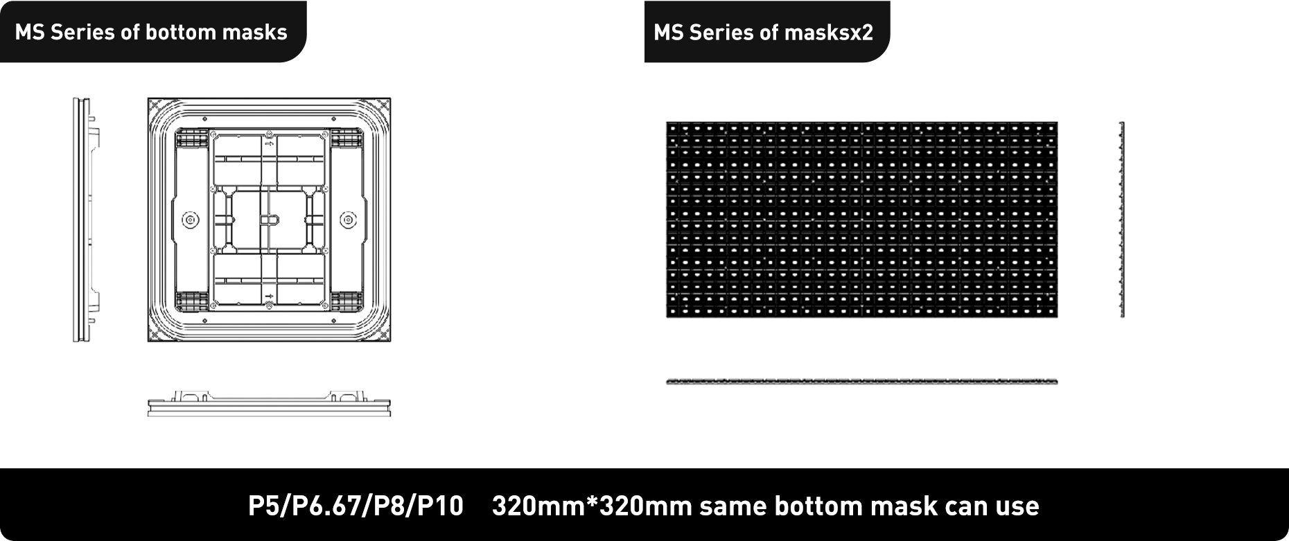 22478 Dot/m' Density P6.67 LED Module with Front Service and Open Double Maintenance