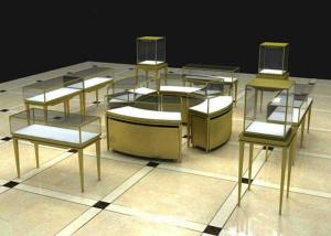 China Modern Luxury Stain Steel Jewellery Shop Display Counters Rectangle Square Shape wholesale