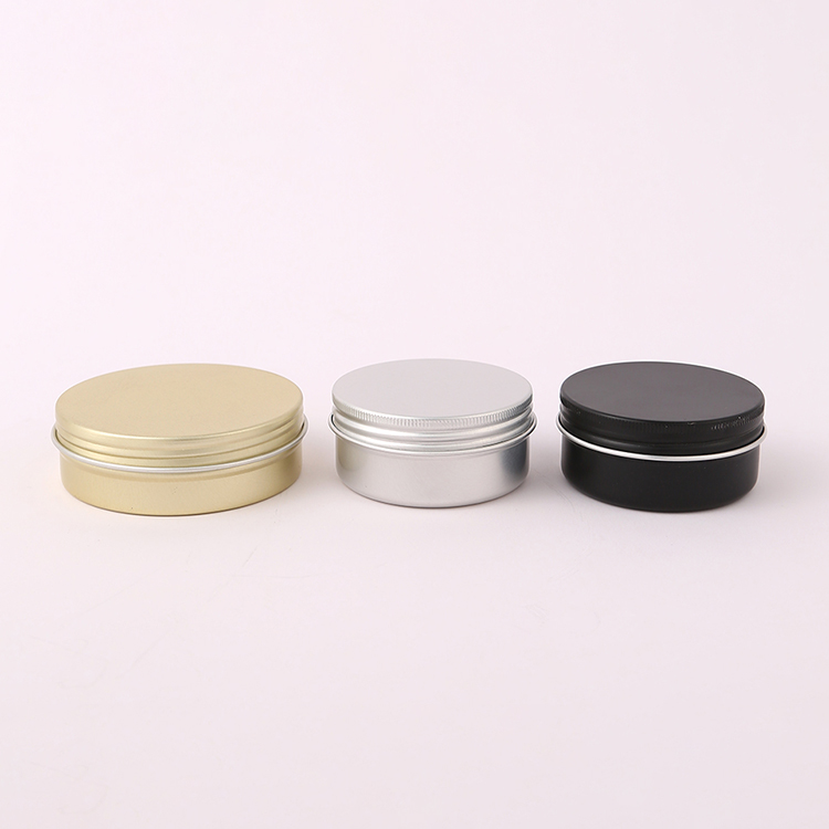 Custom Black Aluminum Candle Tin Metal Case for Solid Scented Candle 6 oz With Lids Food Storage Box Industrial Food