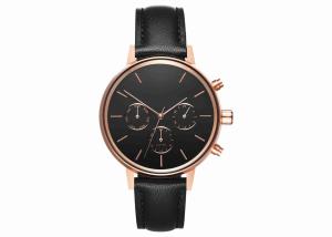 China Black italy leather wrist watch mens fashion stainless steel watch wholesale