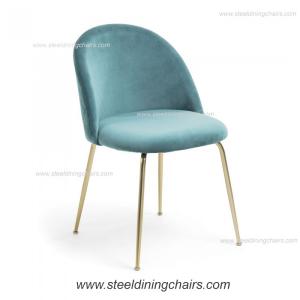 China Leisure Furniture Golden 46CM 78CM Faux Leather Metal Dining Chairs wholesale