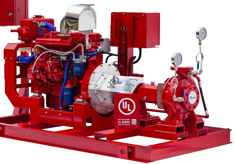 500 GPM End Suction Fire Pump , High Strength Diesel Fire Water Pump 116 PSI