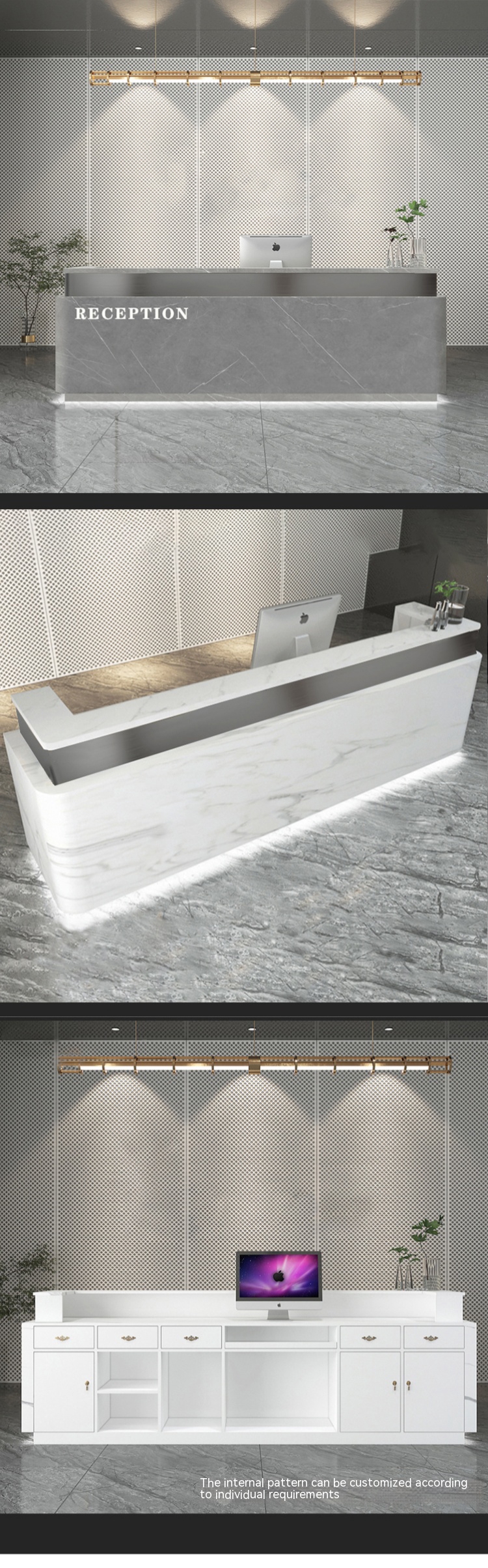 Simplicity Stylistic Stainless Steel Cashier Desk for Beauty Salon Clothing Store 10