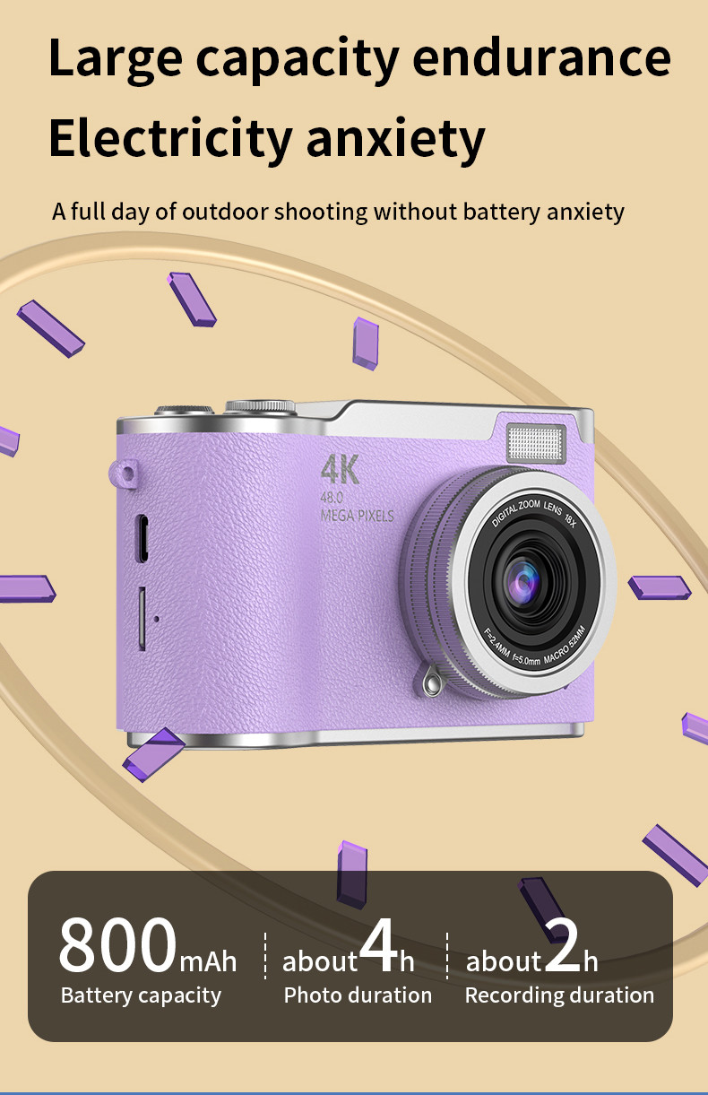 CCD Camera Upgrade Digital Video Camera 50MP Full HD 1080P Compact Camera For Students