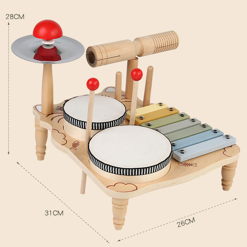 Wooden Hand Clapping Drum Puzzle Toy for Children's Music Education and Development