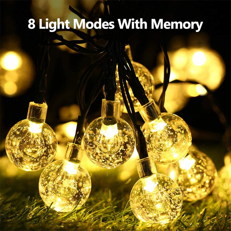 Monocrystalline Silicon 800mAh Solar String Lights IP65 Waterproof 60 LED