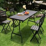 None Logo Outdoor Garden Patio Party Banquet Events Folding Portable Wood Grain