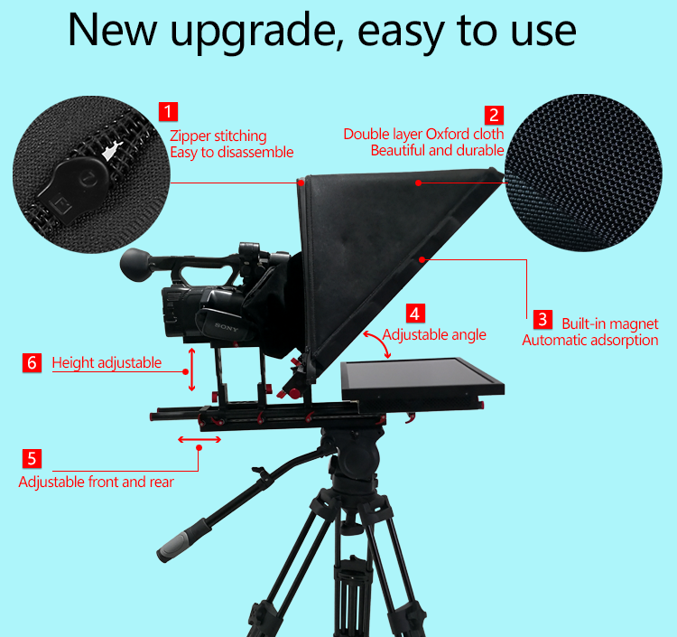Customizable Font and Background Colors on 1000nit Monitor Teleprompter for TV Studio