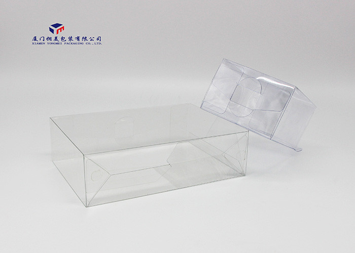0.3mm Rigid Clear PVC Packaging Boxes Without Printing Hang Strip On Box Top