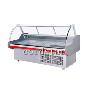 China Commercial Curved Glass Deli Counter Refrigerator Meat Refrigeration Equipment Display Case wholesale
