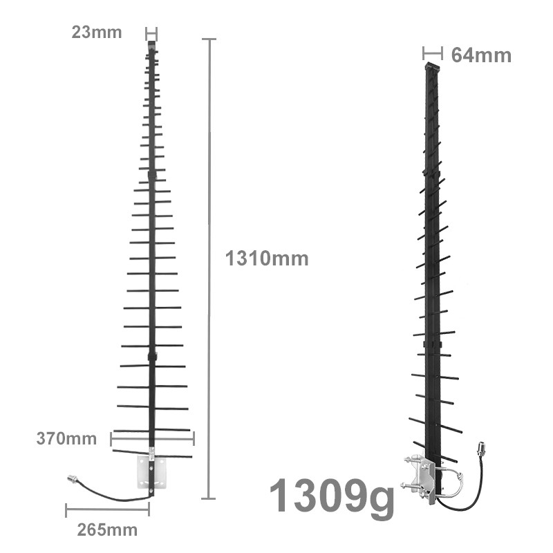 700-1020MHz 14dBi 50W Yagi Directional Antenna Black Customized for Signal Field Coverage