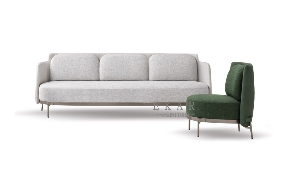 Living Room Metal Legs Contemporary Design Fabric Modern Sofa Set