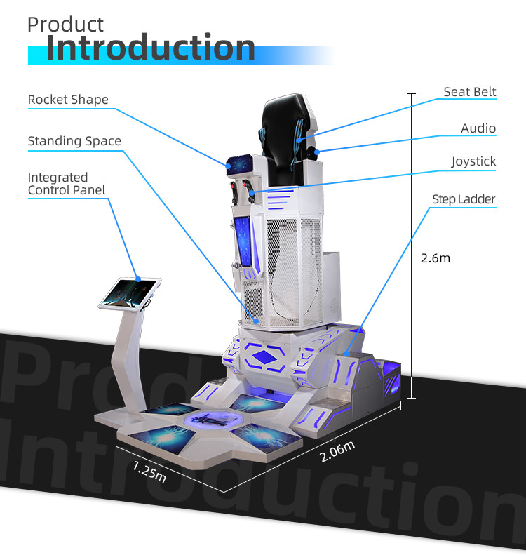360 Degree Rotating VR Theme Parks Standing Rocket Interactive Virtual Reality