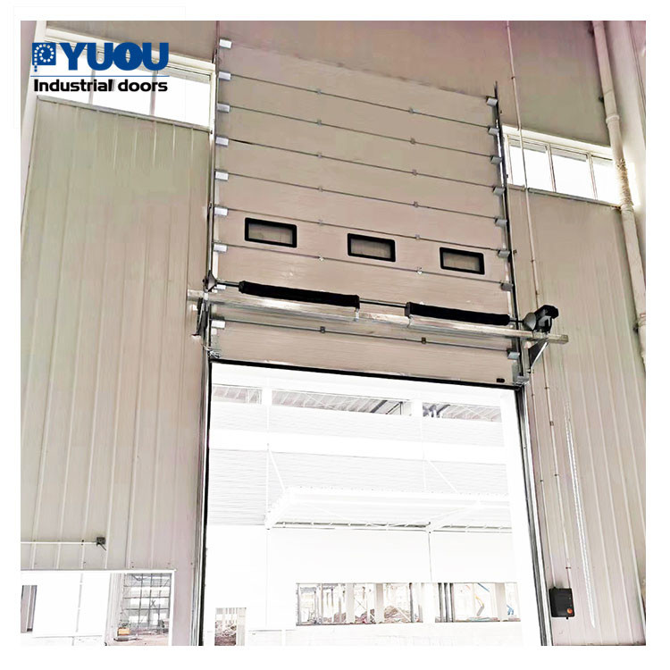 Warehouse Sectional Overhead Door Vertical Lift 12m Width 35m/s Wind Resistant