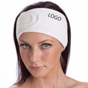 China Custom high quality beauty salon headband cotton waffle weave spa makeup headband facial headband wholesale
