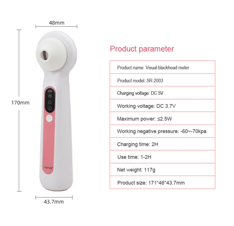 117g 2H Rechargeable Pore Cleanser Visible Blackhead Remover