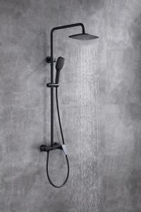 China Brass Matte Black Shower Faucet Set Chrome Nickle Surface finishing wholesale