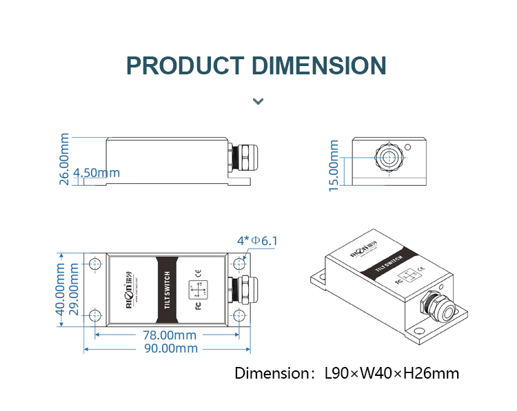 Relay Signal Output SCA141 Tilt Alarm Sensor DC 9V USB Switch Module