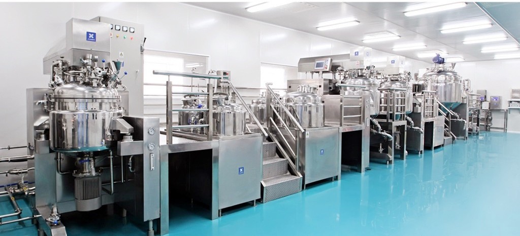 Lotion Paste Ointment Vacuum Emulsifying Mixer With Homogenizer Heating