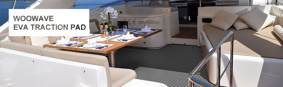 Grey Woowave EVA Boat Deck Sheet Board Yacht Accessories 5MM Foam Decking Flooring Mats with self adhesive