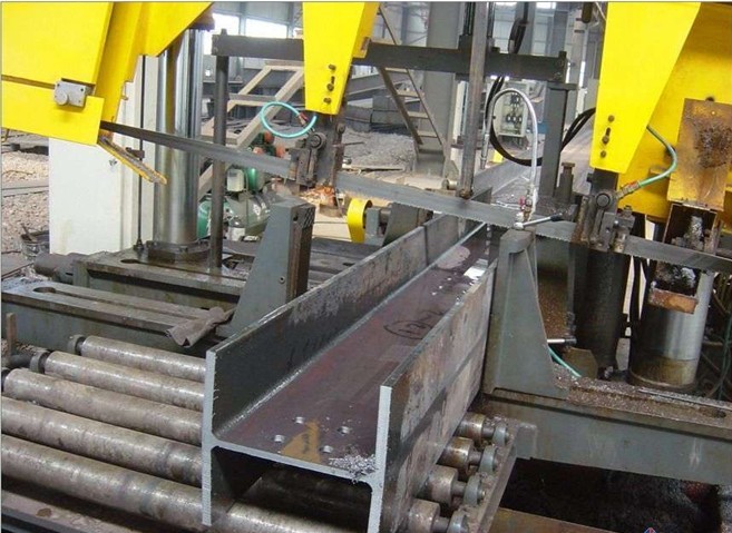 High Reliability CNC H Beam Band Saw Machine Double Column Design