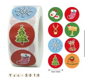 China ODM Merry Christmas Printing Label Stickers Matte Lamination on sale