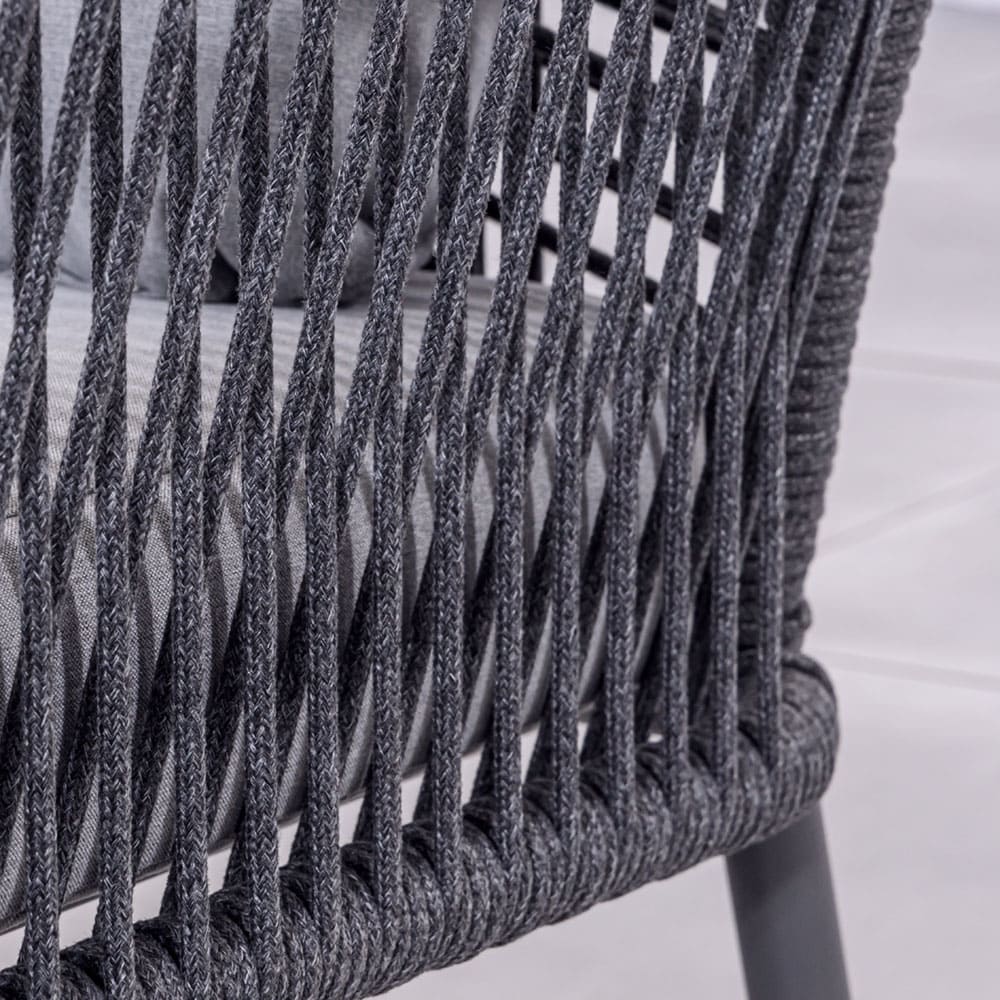 Aluminum Frame AJUNION Rope Weave Garden Furniture Lounge Sofa Set with HPL Tabletop
