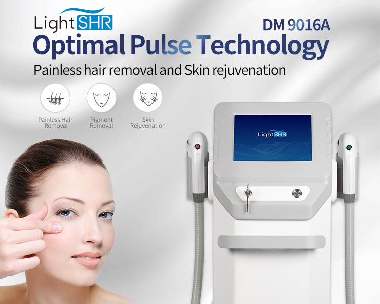 Hair Removal Skin Rejuvenation SHR IPL Beauty Machine 2000W With 2 Handles