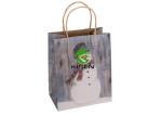 Retail Striped Paper Bags With Handles High End Biodegradable Kraft Bags