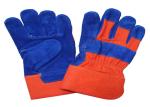 Blue Customized Safety Leather Hand Gloves , Hand Protection Gloves