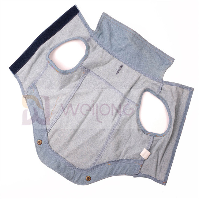 Spring Summer Pet Coat Blue Vintage Washed Pet Denim Jacket For Dog Cat