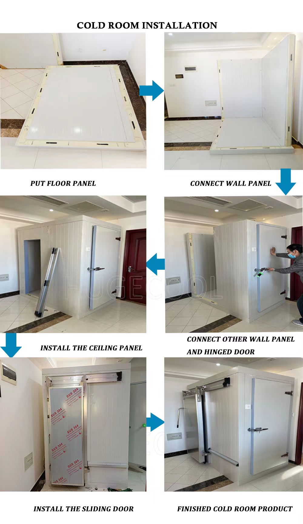 Cold Storage Walk In Chiller / Freezer For Vegetable Fruits Meat