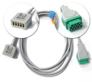 China Professional Snap ECG Lead Cable GE One Piece 3 Lead Cables De Ecg wholesale