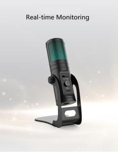 China Directional 14mm USB Recording Condenser Microphone With Mic Gain Knob wholesale