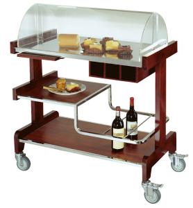 China Deluxe Pastry Cart Solid Wood Dessert Service Equipments 910*510*1120mm wholesale