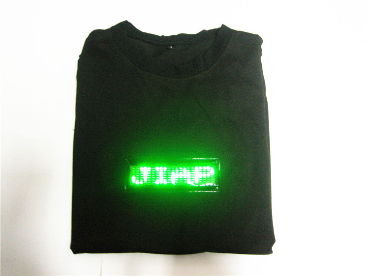 2019hot selling custom light up unisex led T-shirt message rolling display flashing led tshirt setup by the coustomer