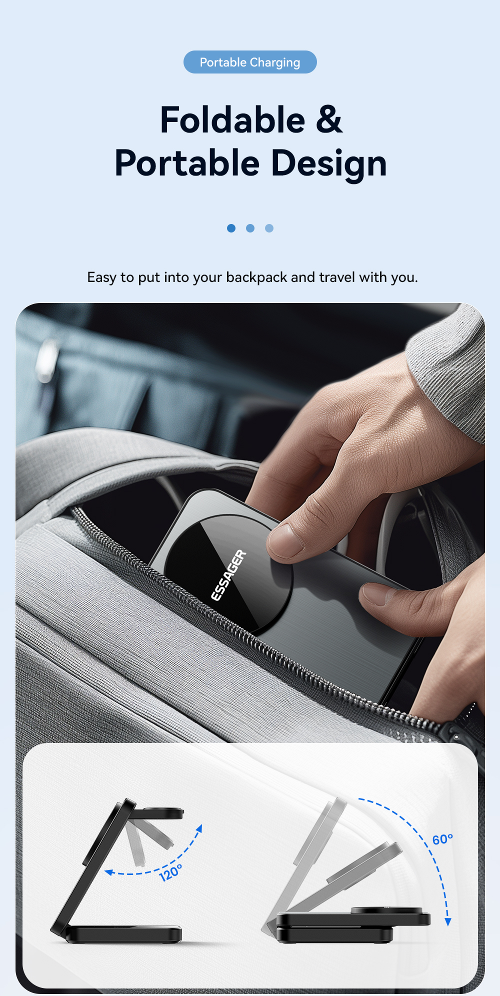ESSAGER OJD-112 Series Desktop Cell Phone Wireless Charging Station OTP
